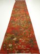 Photo5: 2E06z100  Japanese Kimono Crepe Silk  FABRIC Flowers Dark orange 65.0x14.4 (5)