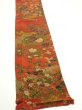 Photo2: 2E07z50  Japanese Kimono Crepe Silk  FABRIC Flowers Dark orange 61.4x7.5 (2)