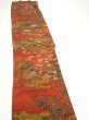 Photo3: 2E08z50  Japanese Kimono Crepe Silk  FABRIC Flowers Dark orange 61.4x7.5 (3)