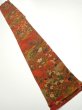 Photo5: 2E08z50  Japanese Kimono Crepe Silk  FABRIC Flowers Dark orange 61.4x7.5 (5)
