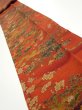 Photo1: 2E09z60  Japanese Kimono Crepe Silk  FABRIC Flowers Dark orange 83.9x6.5 (1)