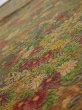 Photo4: 2E01z70  Japanese Kimono Silk  FABRIC Flowers Dark olive 44.1x14.6 (4)