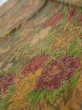 Photo5: 2E10z30  Japanese Kimono Silk  FABRIC Flowers Dark olive 39.0x6.7 (5)