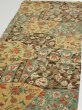 Photo3: 2E02z60  Japanese Kimono Silk  FABRIC Flower Light brown 39.4x14.4 (3)