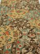 Photo1: 2E03z90  Japanese Kimono Silk  FABRIC Flower Light brown 62.2x14.4 (1)