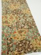 Photo2: 2E03z90  Japanese Kimono Silk  FABRIC Flower Light brown 62.2x14.4 (2)