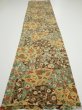 Photo5: 2E03z90  Japanese Kimono Silk  FABRIC Flower Light brown 62.2x14.4 (5)