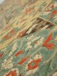 Photo4: 2E07z40  Japanese Kimono Silk  FABRIC Flower Light brown 56.7x7.3 (4)