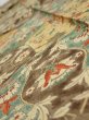 Photo5: 2E09z60  Japanese Kimono Silk  FABRIC Flower Light brown 79.9x7.3 (5)