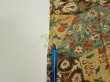 Photo6: 2E09z60  Japanese Kimono Silk  FABRIC Flower Light brown 79.9x7.3 (6)