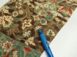 Photo7: 2E09z60  Japanese Kimono Silk  FABRIC Flower Light brown 79.9x7.3 (7)