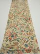 Photo4: 2E02z60  Japanese Kimono Silk  FABRIC Flowers Sand beige 41.7x14.8 (4)