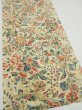 Photo3: 2E03z90  Japanese Kimono Silk  FABRIC Flowers Sand beige 59.8x14.8 (3)