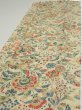 Photo2: 2E04z90  Japanese Kimono Silk  FABRIC Flowers Sand beige 59.8x14.6 (2)