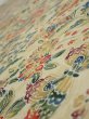 Photo5: 2E04z90  Japanese Kimono Silk  FABRIC Flowers Sand beige 59.8x14.6 (5)
