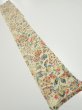 Photo5: 2E07z40  Japanese Kimono Silk  FABRIC Flowers Sand beige 55.9x7.3 (5)