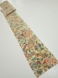 Photo5: 2E09z60  Japanese Kimono Silk  FABRIC Flowers Sand beige 78.0x7.3 (5)