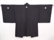 Photo4: 5920T01z490 Vintage Japanese Kimono Silk Men's HAORI  Black (4)