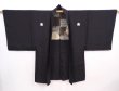 Photo5: 5920T01z490 Vintage Japanese Kimono Silk Men's HAORI  Black (5)