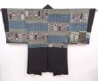Photo1: 5920T05z550 Vintage Japanese Kimono Silk Men's HAORI 千社札 Black (1)