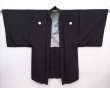 Photo6: 5920T06z560 Vintage Japanese Kimono Silk Men's HAORI Noh mask Black (6)