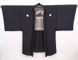 Photo6: 5920T09z510 Vintage Japanese Kimono Silk Men's HAORI Mt.Fuji Black (6)