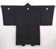 Photo4: 5920T10z570 Vintage Japanese Kimono Silk Men's HAORI Jigami Black (4)