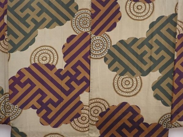 Photo3: 5920T11z680 Vintage Japanese Kimono Silk Men's HAORI  Black (3)