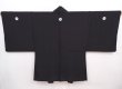 Photo4: 5920T12z560 Vintage Japanese Kimono Silk Men's HAORI Scenery Black (4)