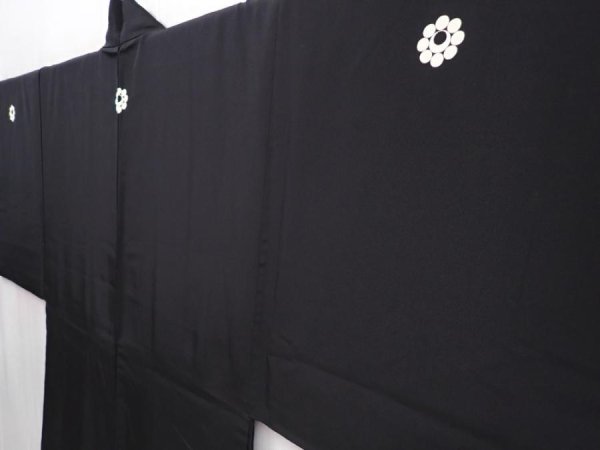 Photo5: 5920T12z560 Vintage Japanese Kimono Silk Men's HAORI Scenery Black (5)