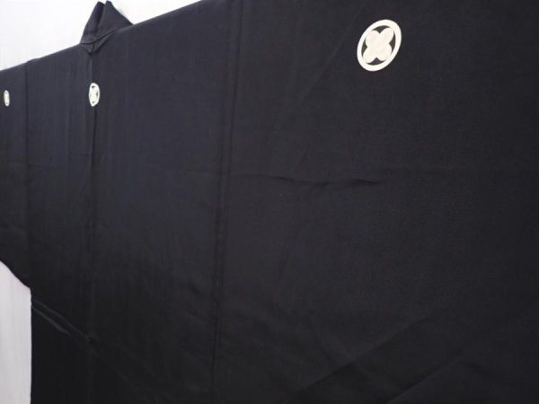 Photo5: 5920T13z570 Vintage Japanese Kimono Silk Men's HAORI  Black (5)