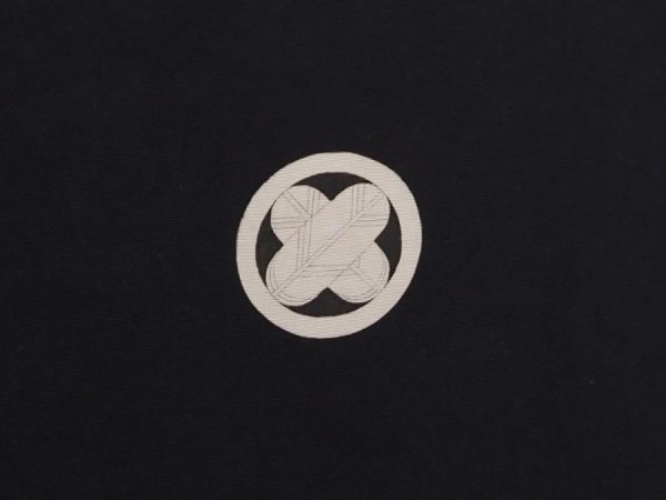 Photo6: 5920T13z570 Vintage Japanese Kimono Silk Men's HAORI  Black (6)