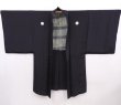Photo7: 5920T13z570 Vintage Japanese Kimono Silk Men's HAORI  Black (7)