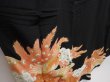 Photo3: 5926T04z1200 Vintage Japanese Kimono Silk TOMESODE Peacock Black (3)