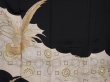 Photo8: 5926T05z1120 Vintage Japanese Kimono TOMESODE Bird Black (8)