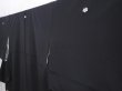 Photo2: 5926T07z1460 Vintage Japanese Kimono Silk TOMESODE Flying crane Black (2)