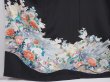 Photo6: 5926T08z1560 Vintage Japanese Kimono Silk TOMESODE Peacock Black (6)