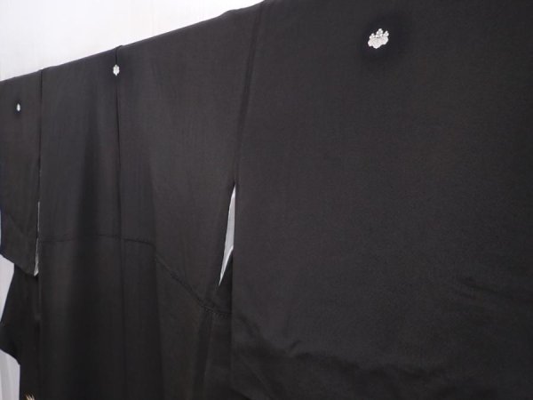 Photo2: 5926T09z1270 Vintage Japanese Kimono Silk TOMESODE Phoenix Black (2)