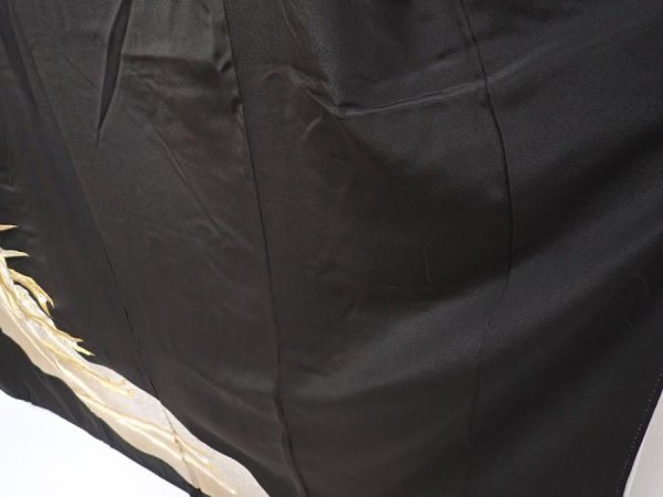 Photo4: 5926T09z1270 Vintage Japanese Kimono Silk TOMESODE Phoenix Black (4)