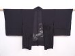 Photo1: 5915T05z280 Vintage Japanese Kimono Silk See through HAORI Mallet Black (1)