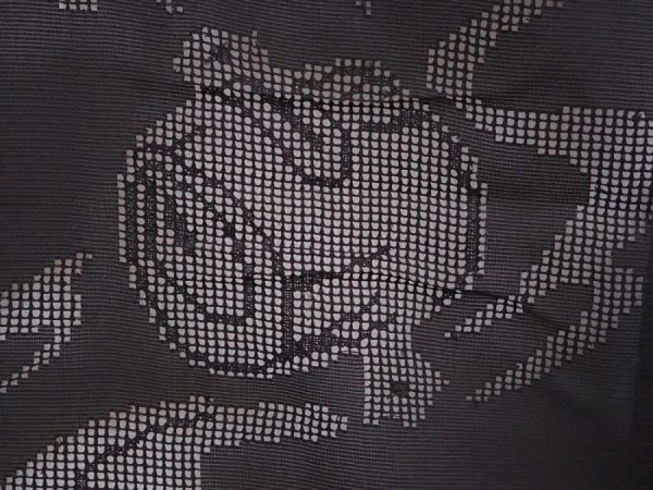 Photo4: 5915T05z280 Vintage Japanese Kimono Silk See through HAORI Mallet Black (4)