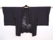 Photo5: 5915T05z280 Vintage Japanese Kimono Silk See through HAORI Mallet Black (5)