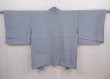 Photo1: 5915T07z470 Vintage Japanese Kimono Silk HAORI  Dull light blue (1)