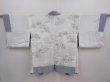 Photo7: 5915T07z470 Vintage Japanese Kimono Silk HAORI  Dull light blue (7)