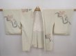Photo5: 5915T09z610 Vintage Japanese Kimono Silk HAORI Flower Light olive (5)
