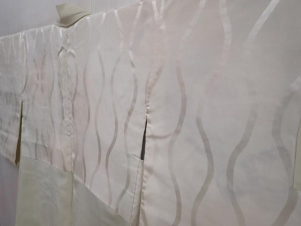 Photo7: 5915T09z610 Vintage Japanese Kimono Silk HAORI Flower Light olive (7)