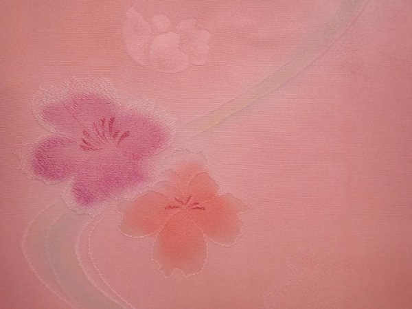 Photo4: 5915T11z490  Japanese Kimono Silk HAORI Flower Pink (4)
