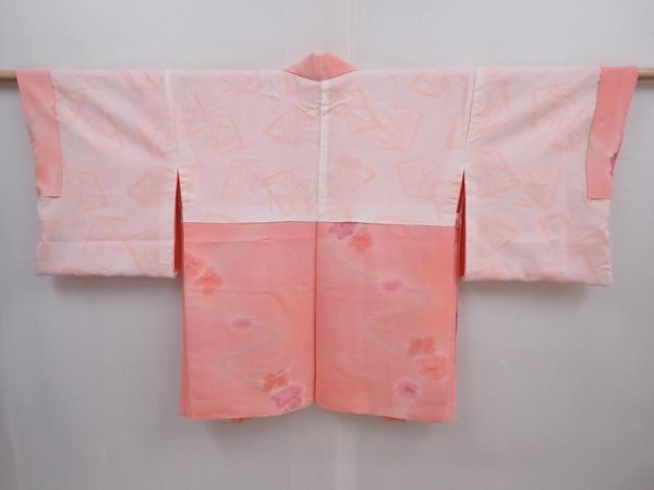 Photo6: 5915T11z490  Japanese Kimono Silk HAORI Flower Pink (6)