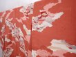 Photo2: 5915T12z530 Vintage Japanese Kimono Silk KOMON  Dark coral (2)
