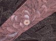 Photo6: 5915T14z850 Vintage Japanese Kimono Silk KOMON Chrysanthemum Dark brown (6)